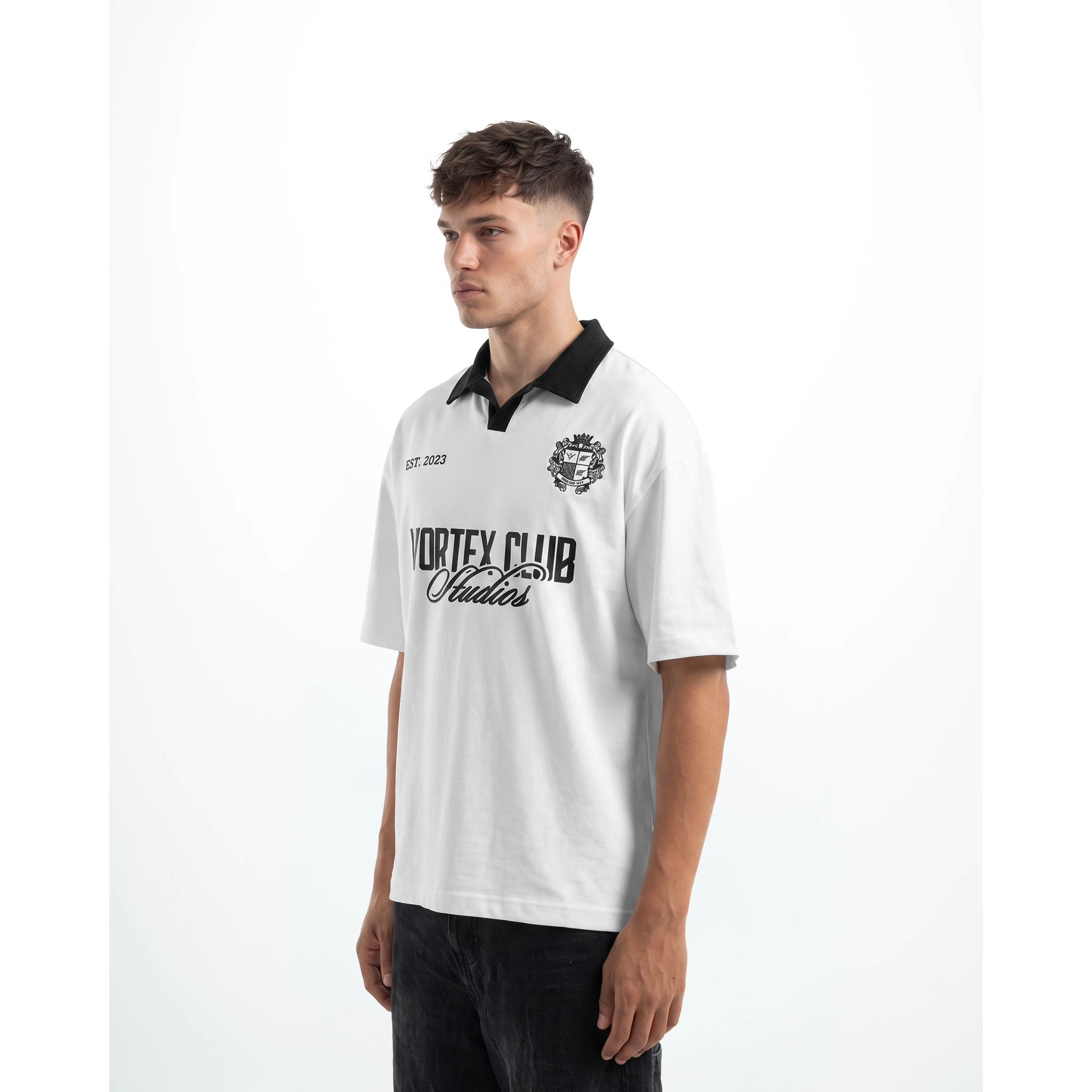 White Vortex-studio Polo